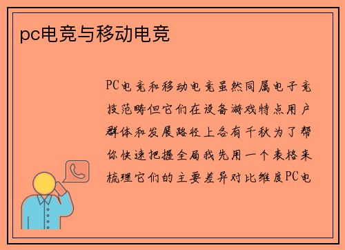 pc电竞与移动电竞